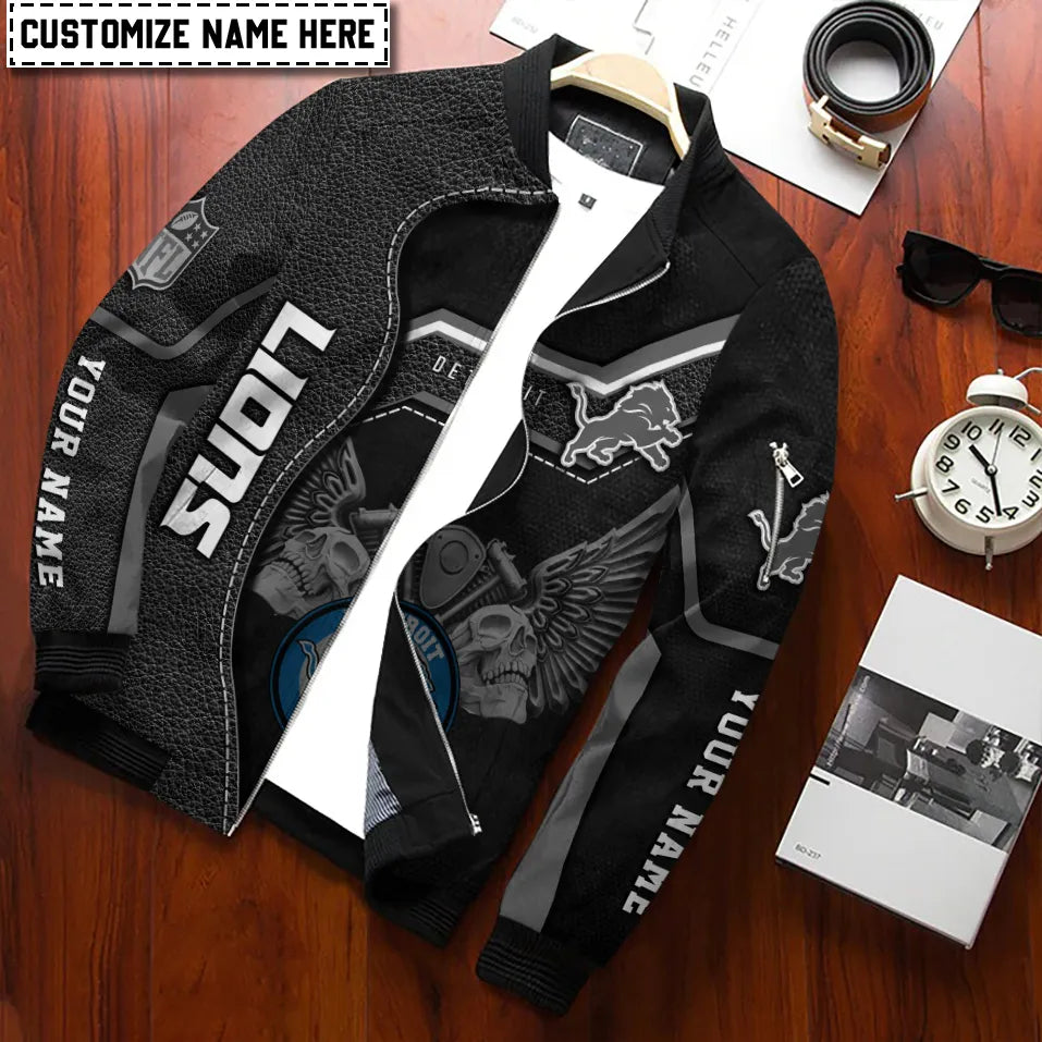 Detroit Lions Personalized Bomber Jacket BGBBJ1004