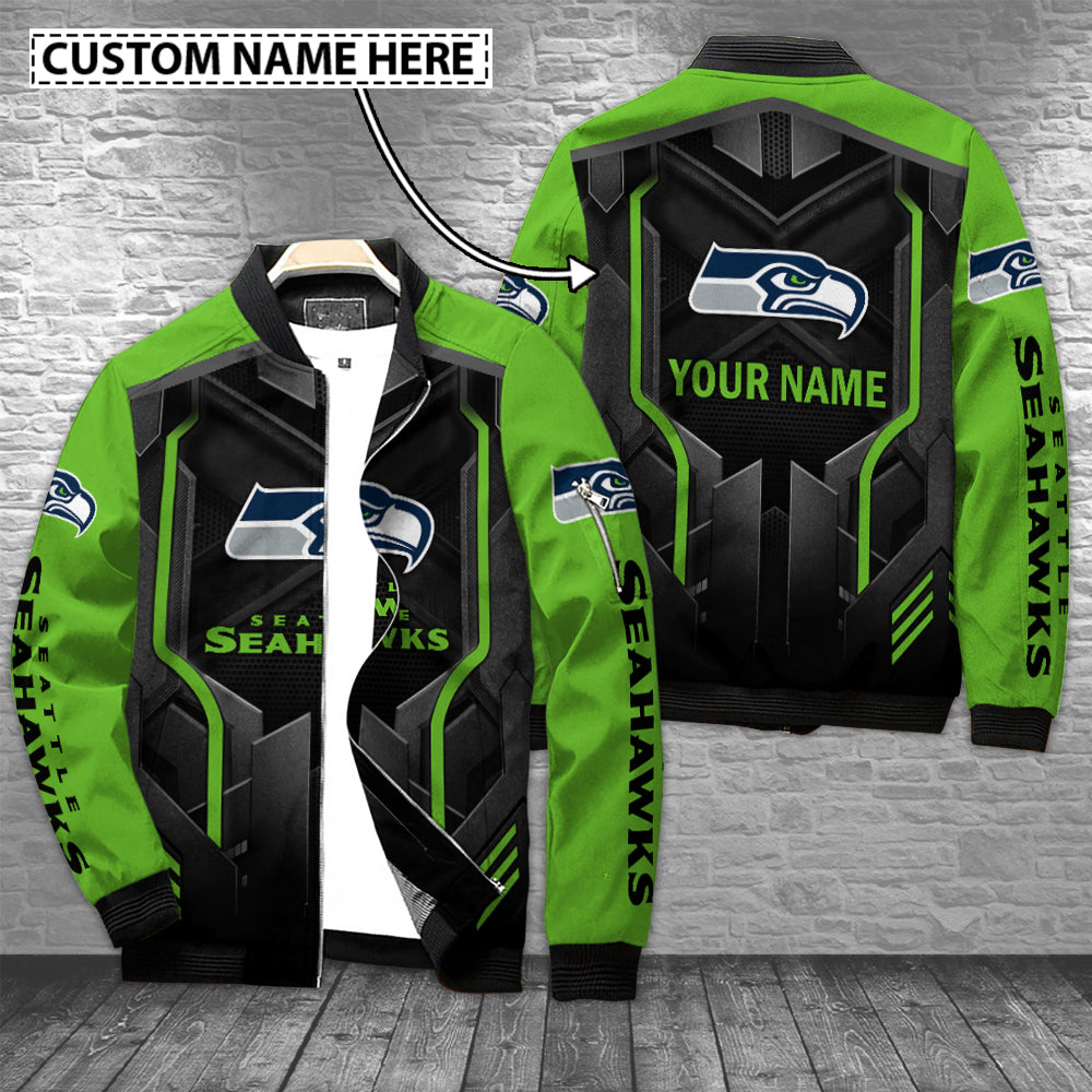 Seattle Seahawks Personalized Bomber Jacket AZCBJ014
