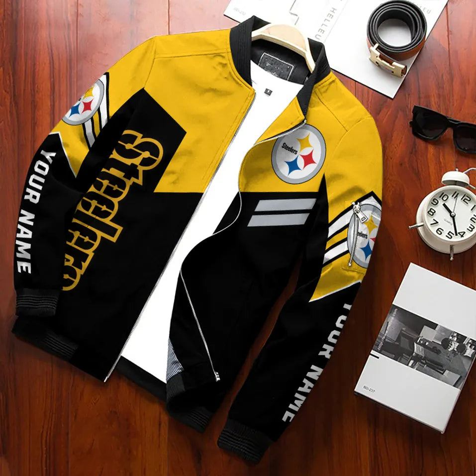 Pittsburgh Steelers Personalized Bomber Jacket BG885