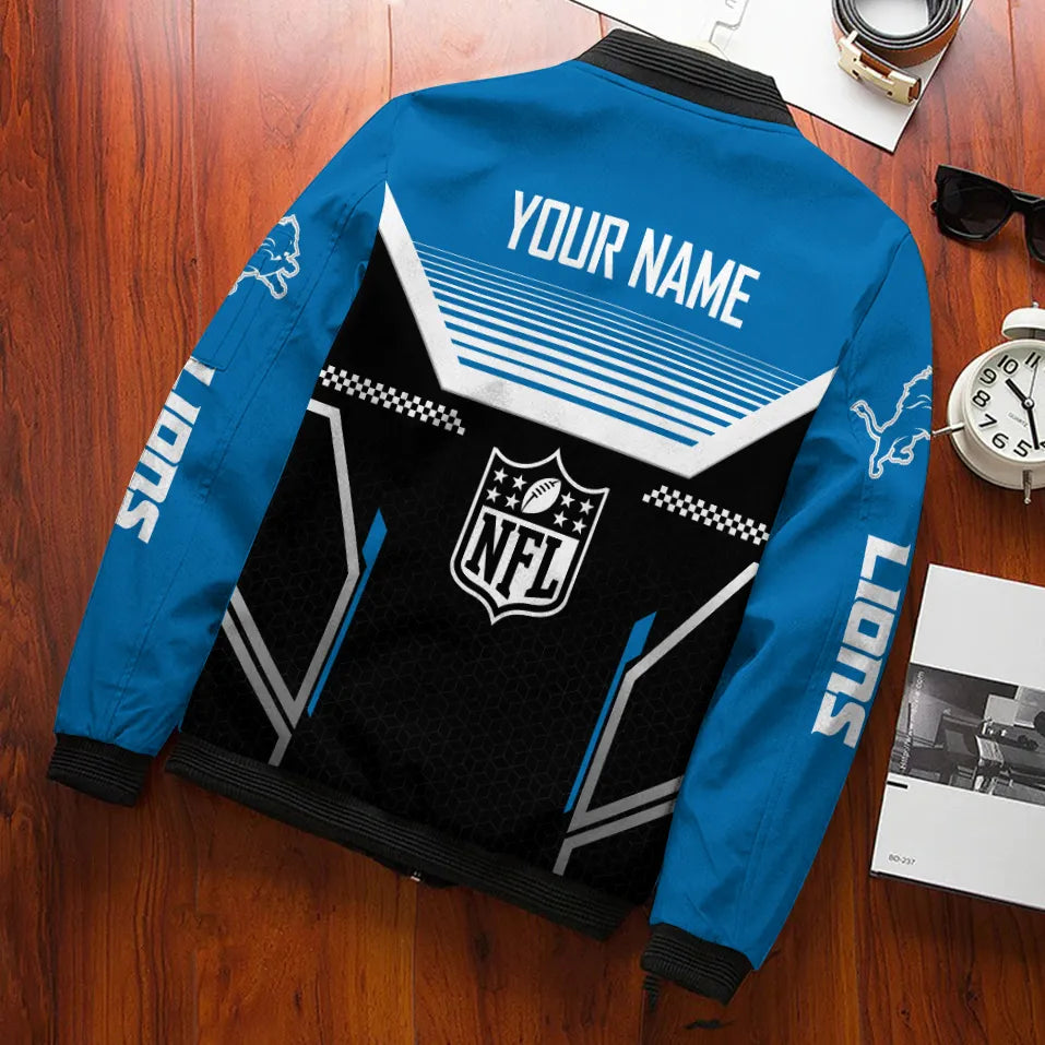 Detroit Lions Personalized Bomber Jacket BG914