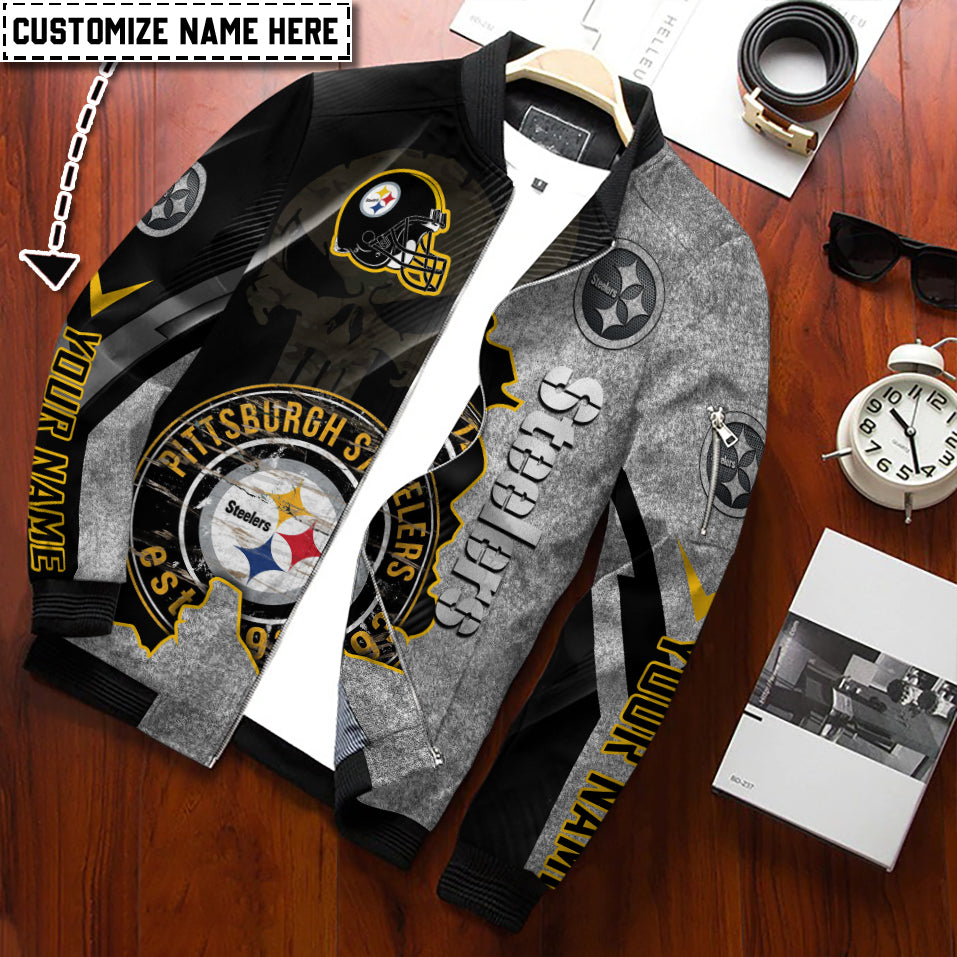 Pittsburgh Steelers Personalized Bomber Jacket BG943