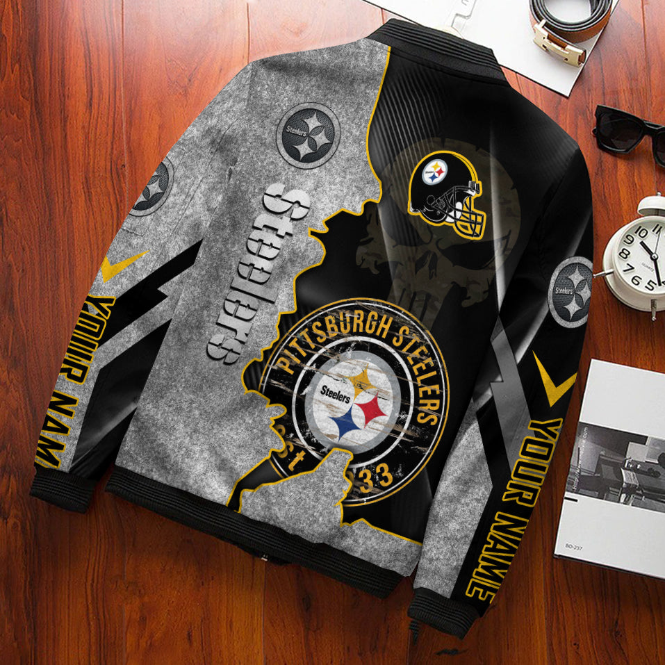 Pittsburgh Steelers Personalized Bomber Jacket BG943