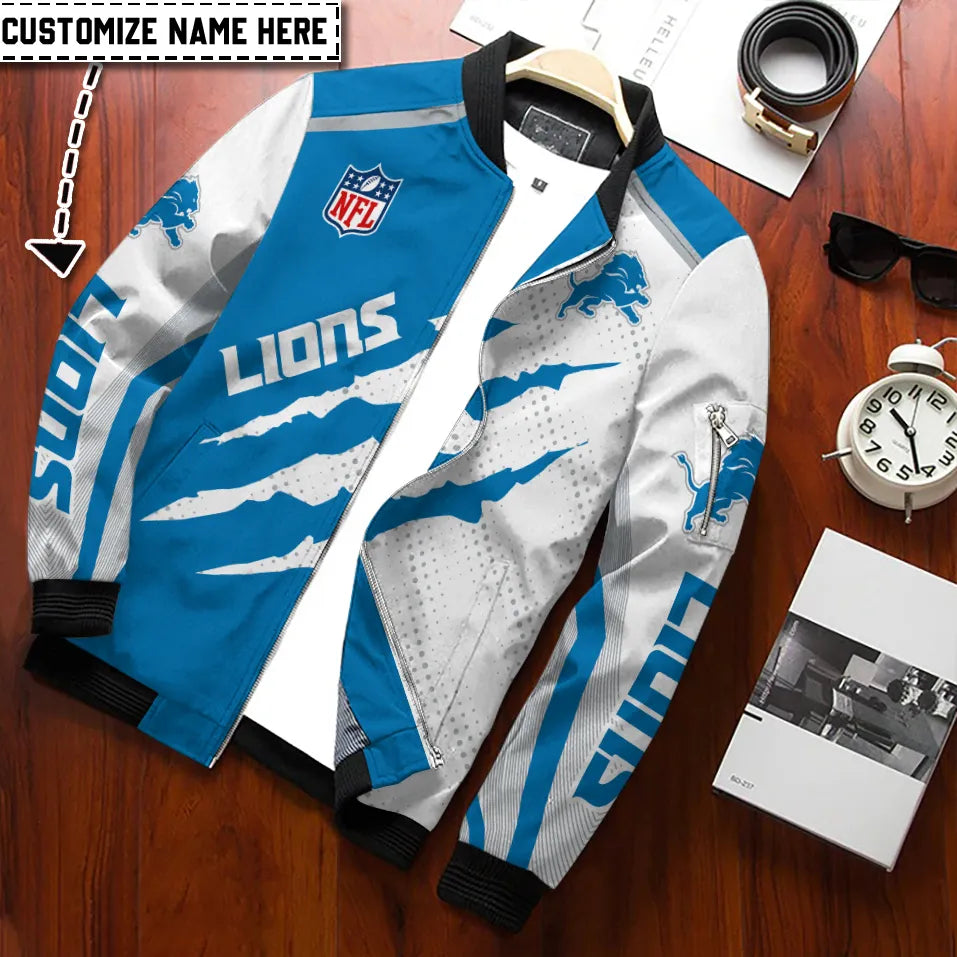 Detroit Lions Personalized Bomber Jacket BGBBJ954