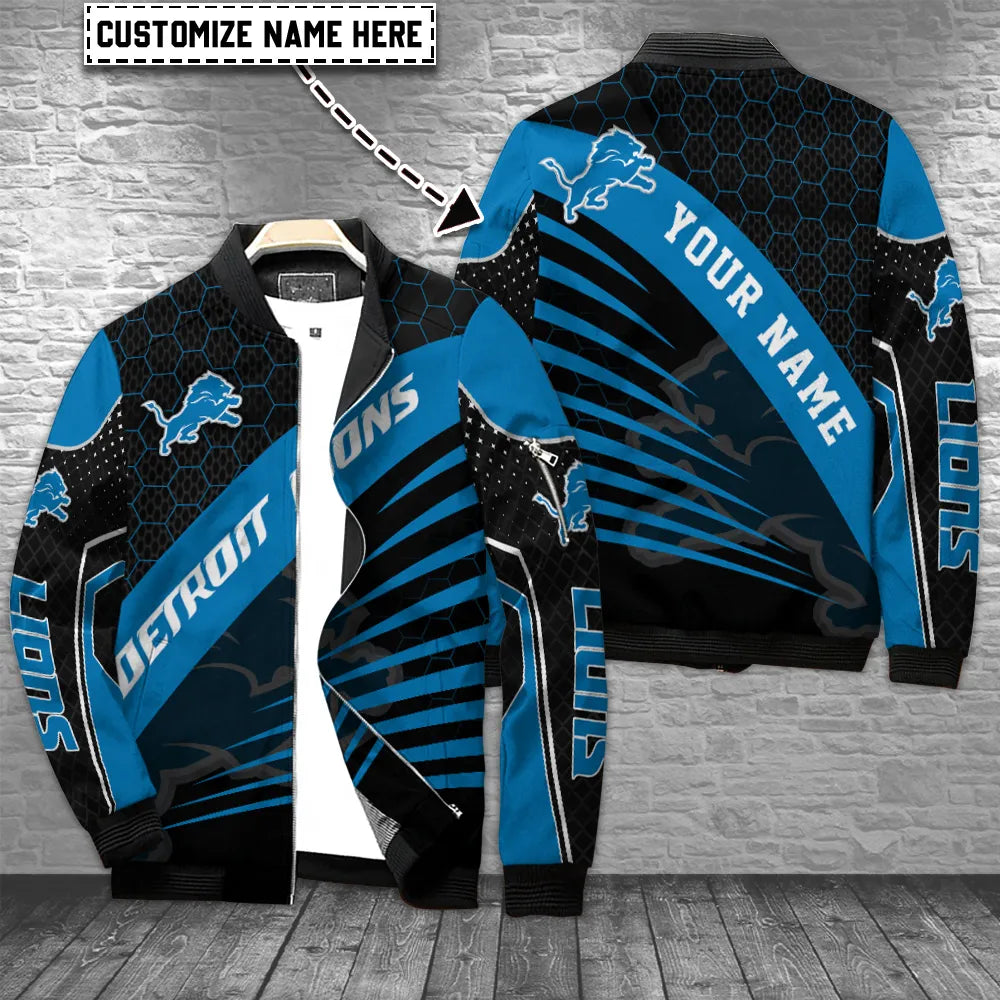 Detroit Lions Personalized Bomber Jacket BGBBJ958