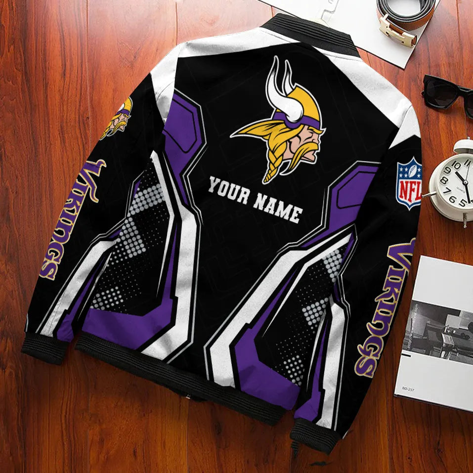 Minnesota Vikings Personalized Bomber Jacket BGBBJ966
