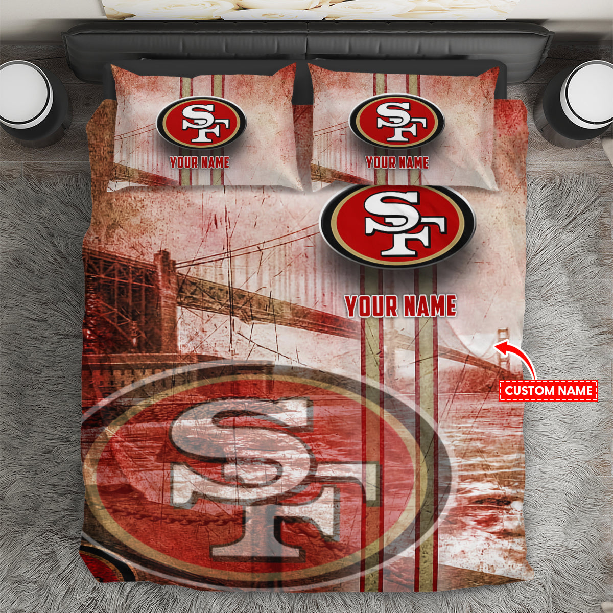 San Francisco 49ers Personalized Bedding Set BGBED066