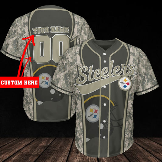 Pittsburgh Steelers Personalized Baseball Jersey BG1010