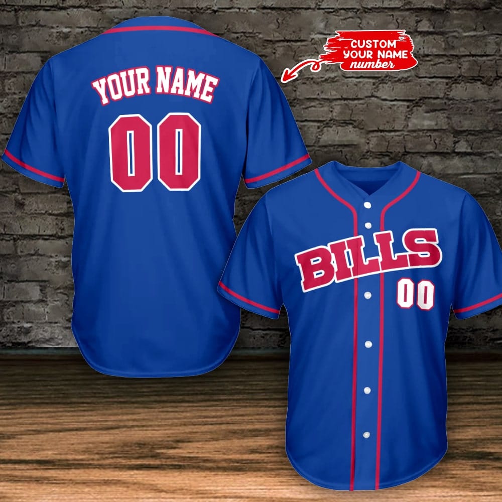 Buffalo Bills Personalized Baseball Jersey BG783