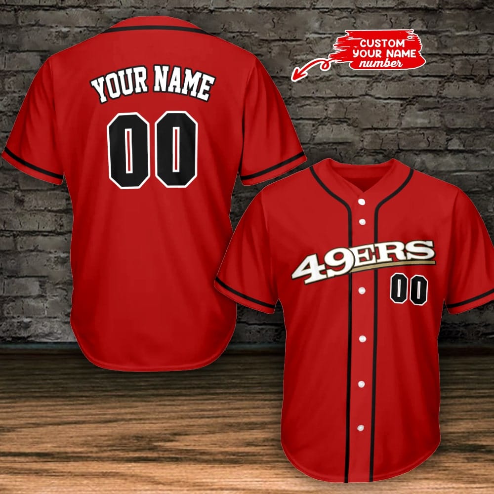 San Francisco 49ers Personalized Baseball Jersey BG788