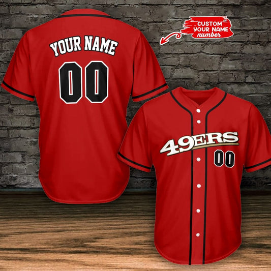 San Francisco 49ers Personalized Baseball Jersey BG788