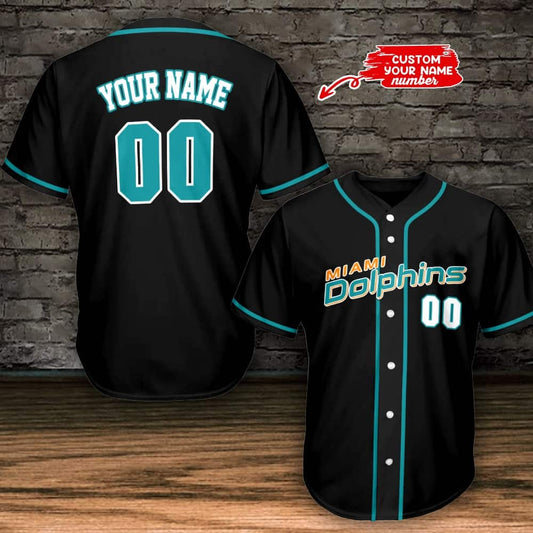 Miami Dolphins Personalized Baseball Jersey BG794