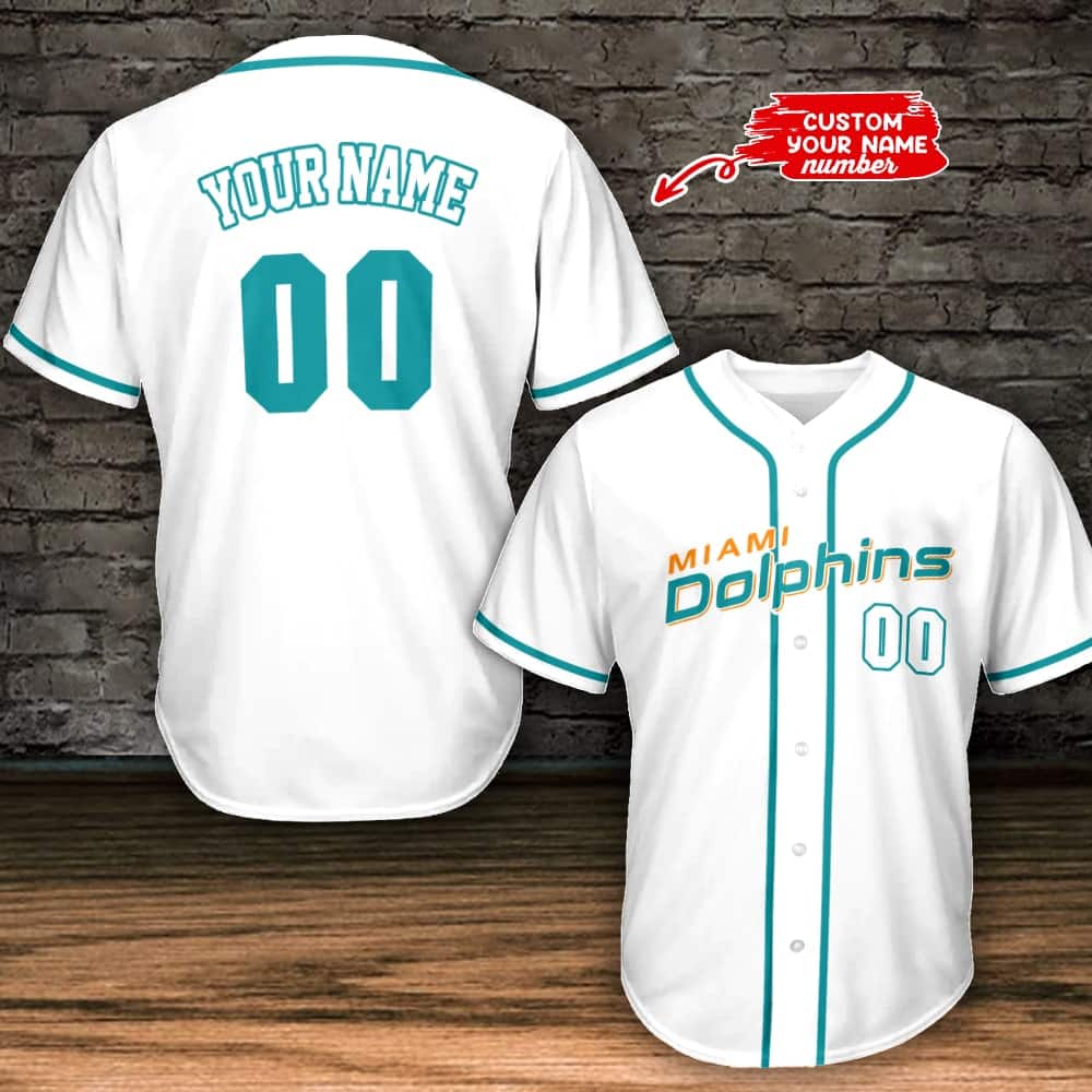 Miami Dolphins Personalized Baseball Jersey BG794