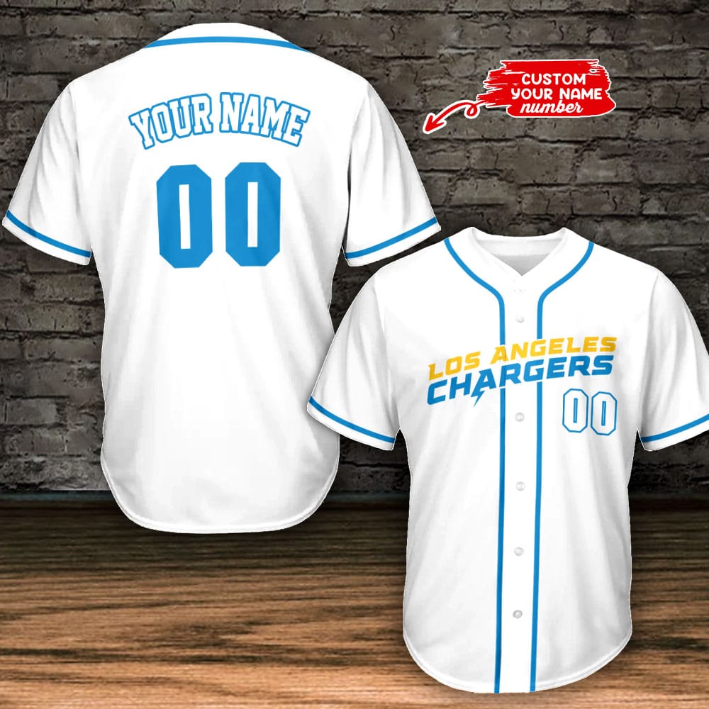 Los Angeles Chargers Personalized Baseball Jersey BG796