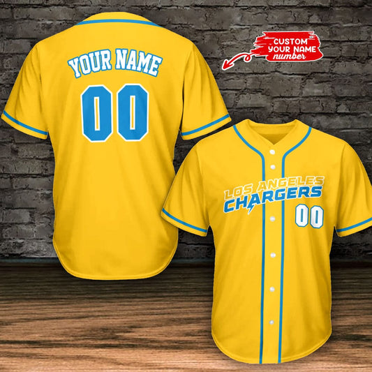 Los Angeles Chargers Personalized Baseball Jersey BG796