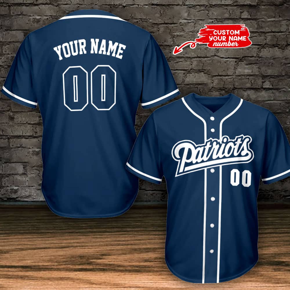 New England Patriots Personalized Baseball Jersey BG797