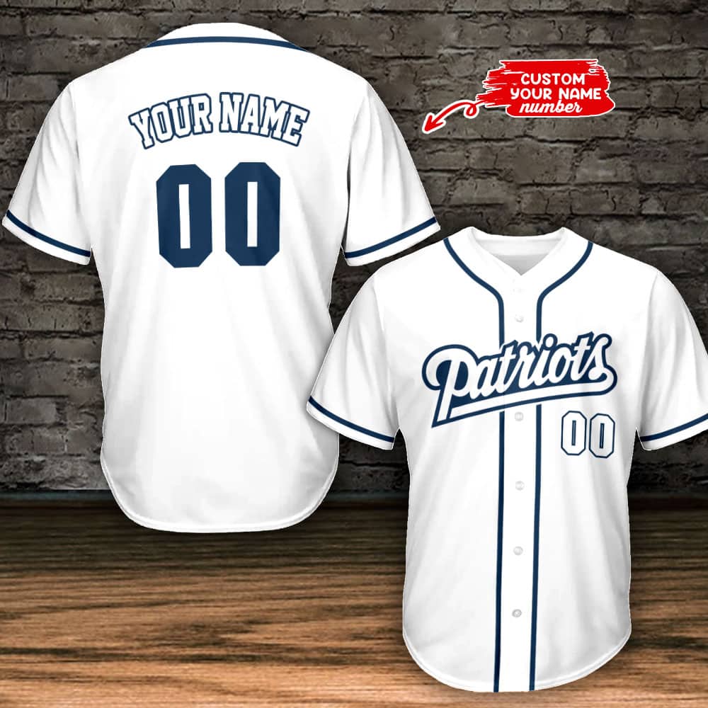 New England Patriots Personalized Baseball Jersey BG797