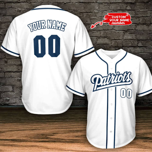 New England Patriots Personalized Baseball Jersey BG797