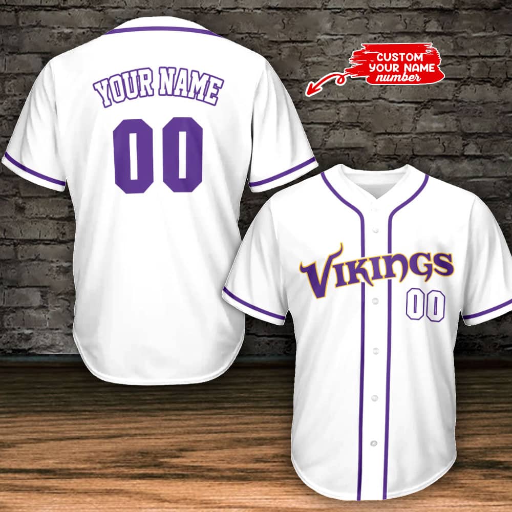 Minnesota Vikings Personalized Baseball Jersey BG798