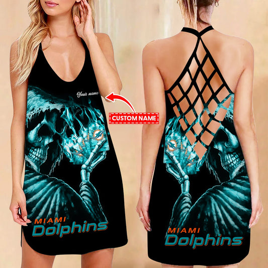 Miami Dolphins Personalized Criss-Cross Dress 29