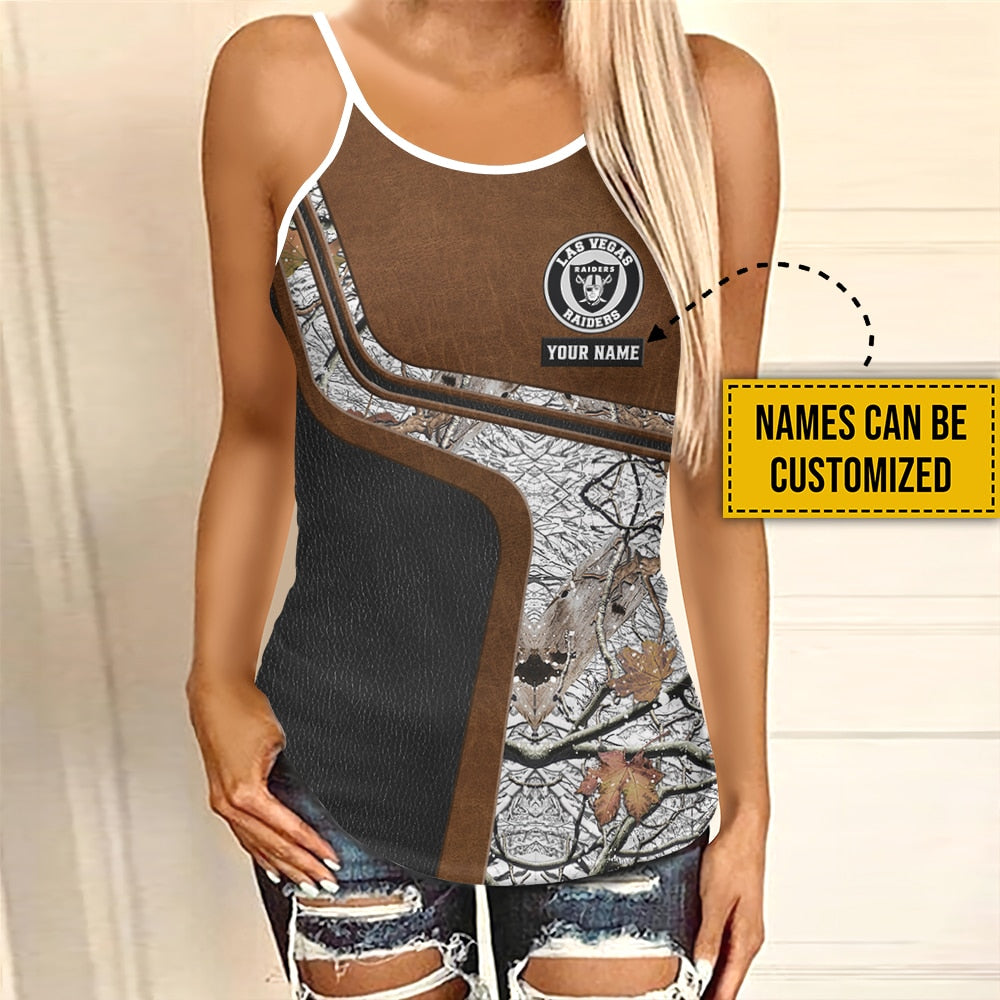 Las Vegas Raiders Personalized Criss Cross Tank Top BG110