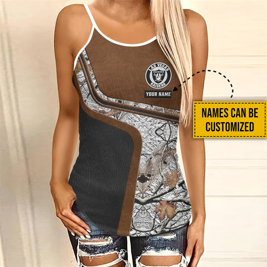 Las Vegas Raiders Personalized Criss Cross Tank Top BG110