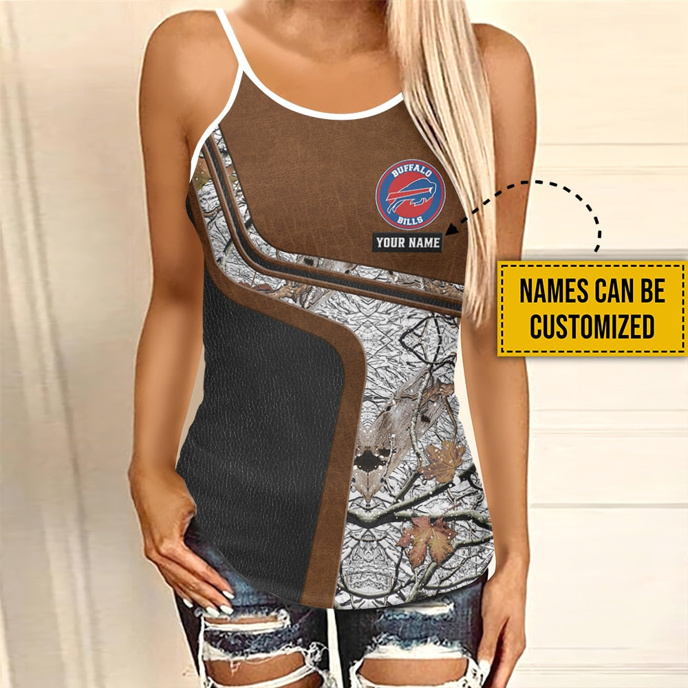 Buffalo Bills Personalized Criss Cross Tank Top BG111