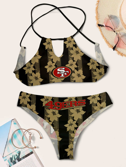 San Francisco 49ers Women’s Cami Keyhole One-piece Swimsuit BG76