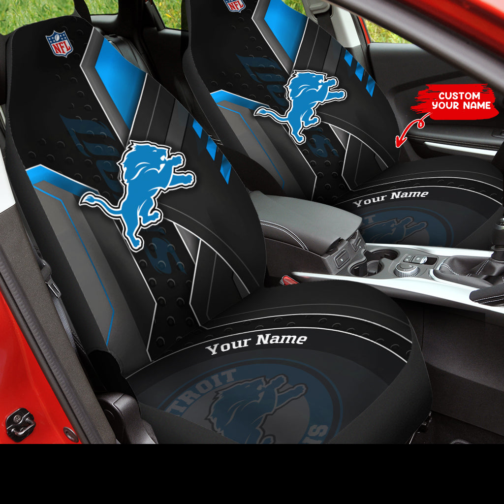 Detroit Lions Personalized Car Seat Covers BGCSC632