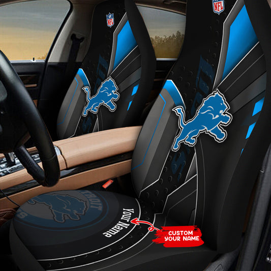 Detroit Lions Personalized Car Seat Covers BGCSC632