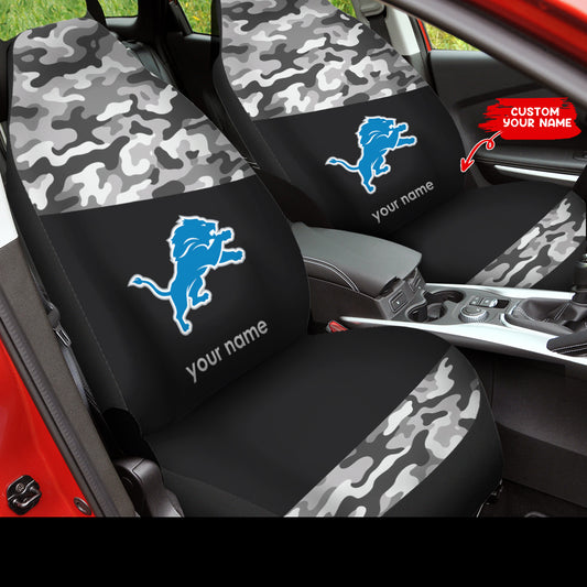 Detroit Lions Personalized Car Seat Covers BGCSC679