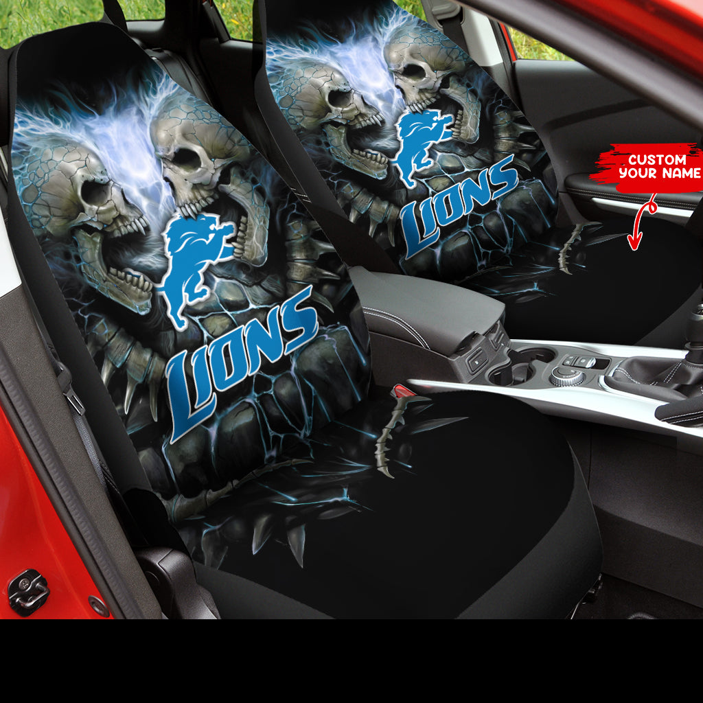 Detroit Lions Personalized Car Seat Covers BGCSC706