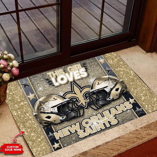 New Orleans Saints Personalized Doormat BG462