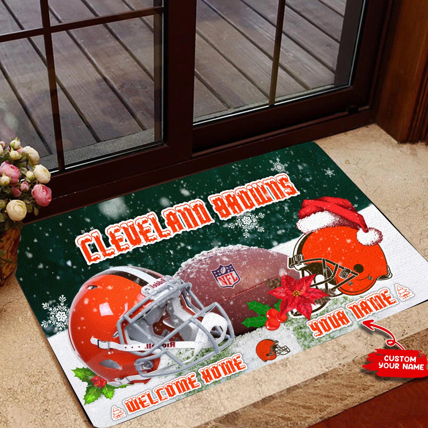 Cleveland Browns Christmas Personalized Doormat BGDMM572