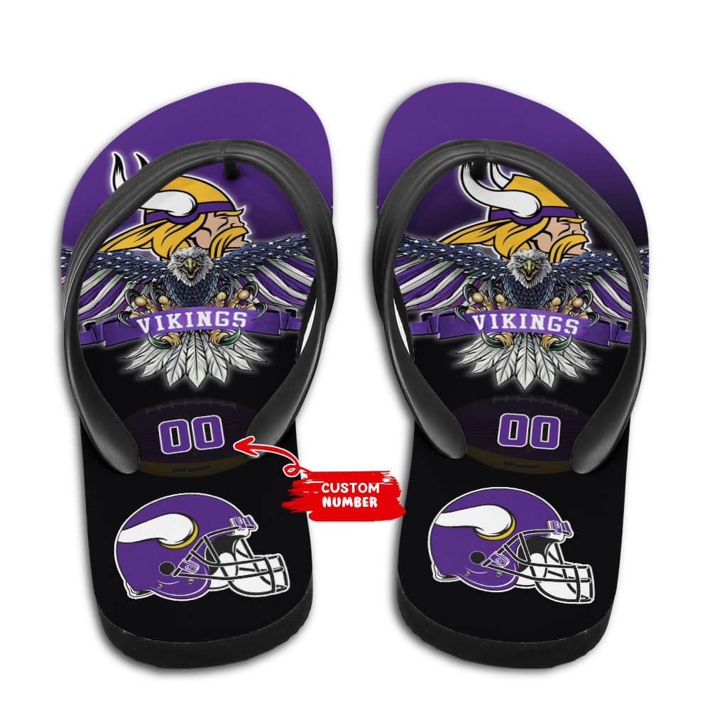 Minnesota Vikings Personalized Summer Flip Flop BG18