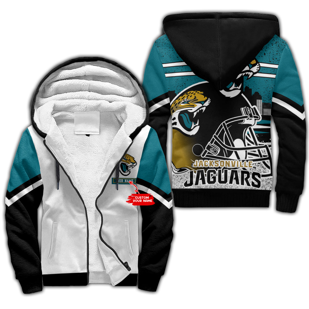 Jacksonville Jaguars Personalized 3D All Over Printed Fleece Hoodie BGFLHD013