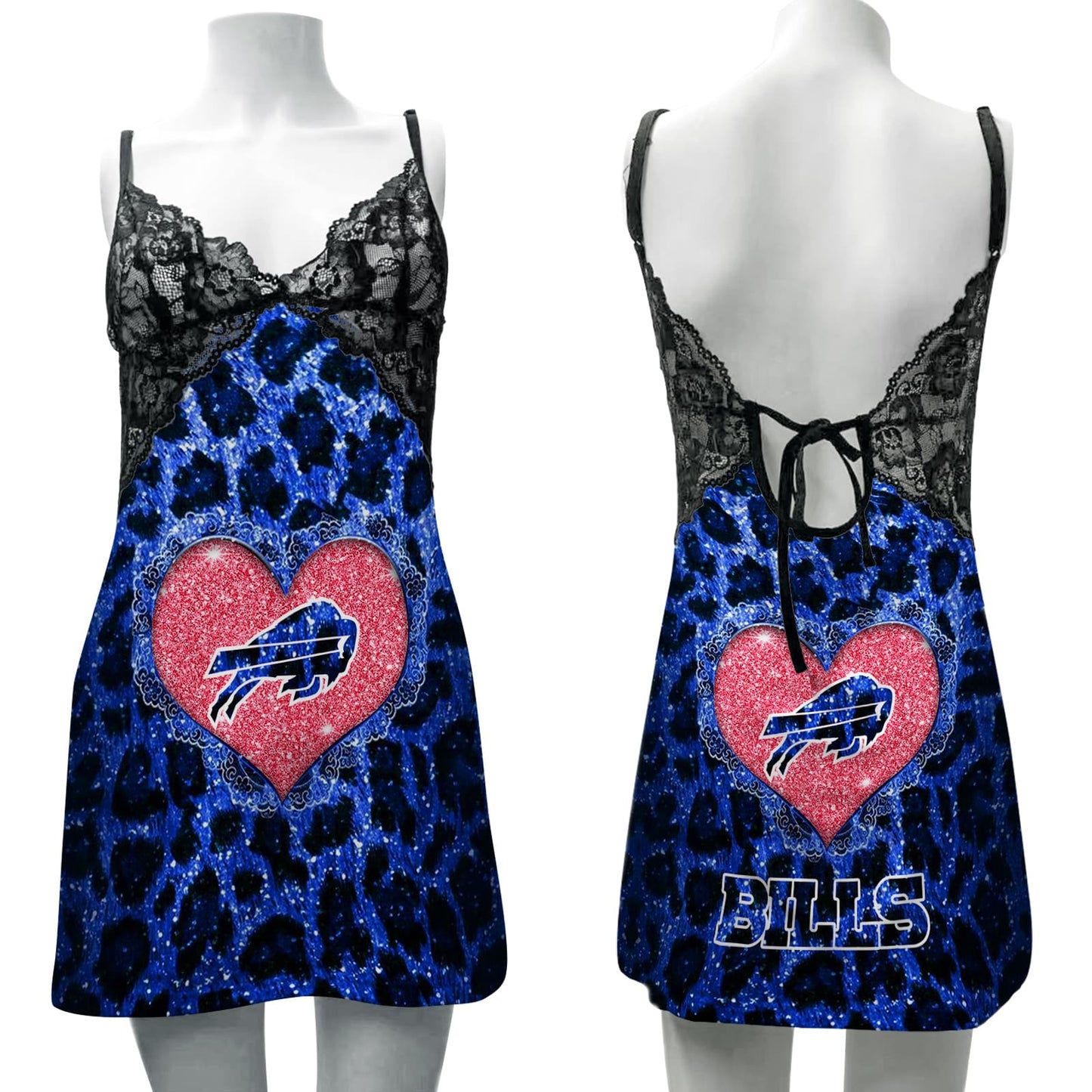 Buffalo Bills Lace Back Strap Slip Dress BG07