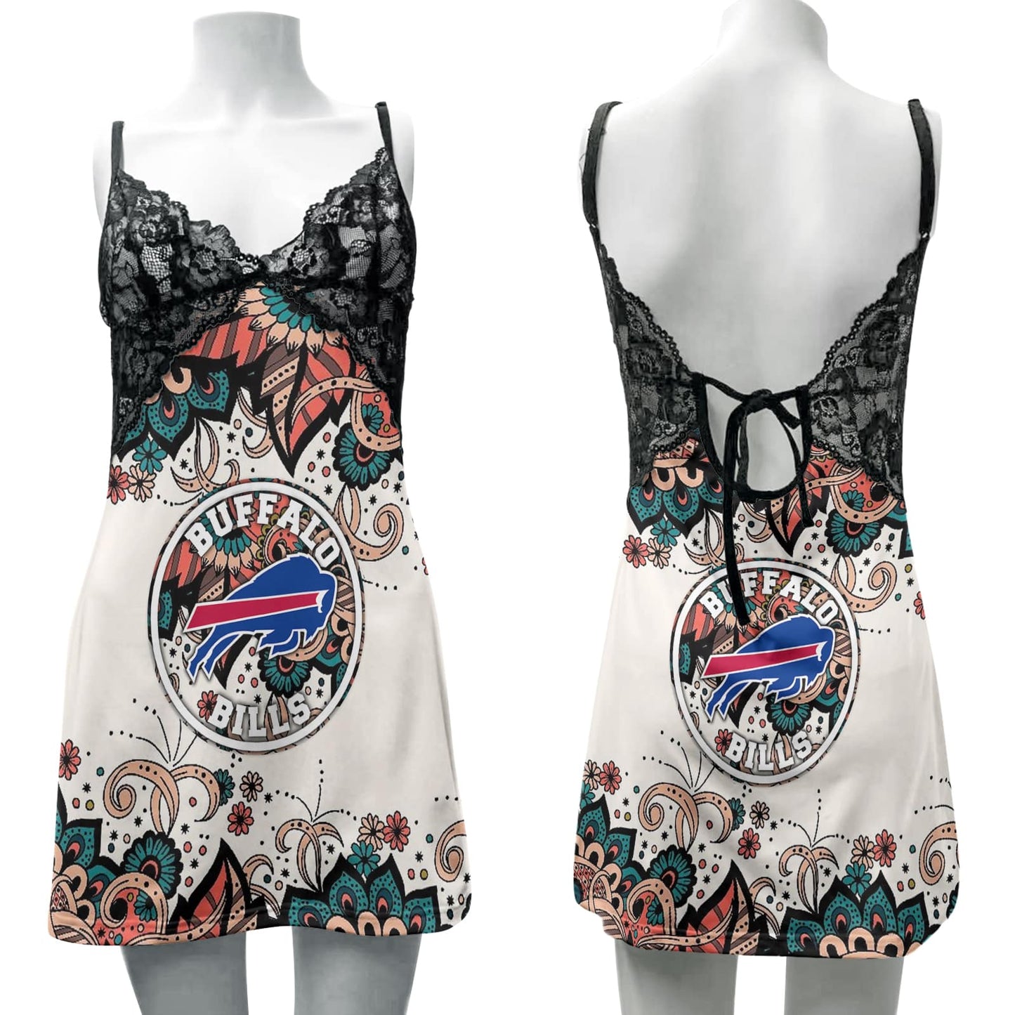 Buffalo Bills Lace Back Strap Slip Dress BG09