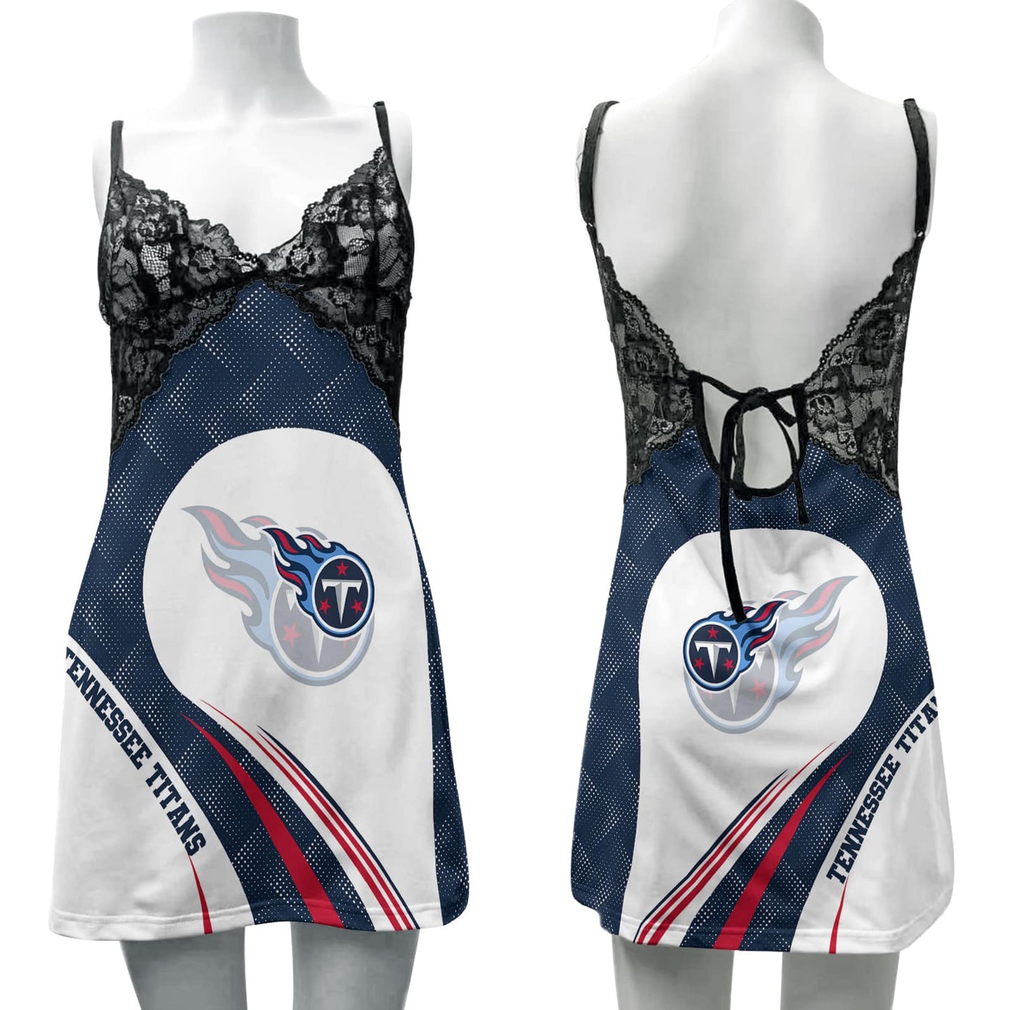 Tennessee Titans Lace Back Strap Slip Dress BG15