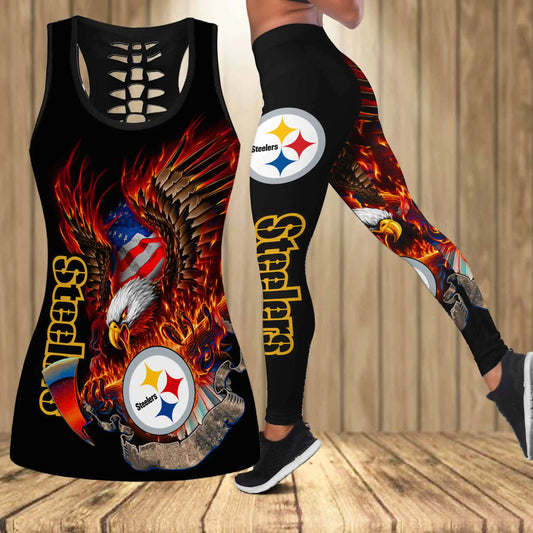 Pittsburgh Steelers Combo Tank Top And Leggings BG336