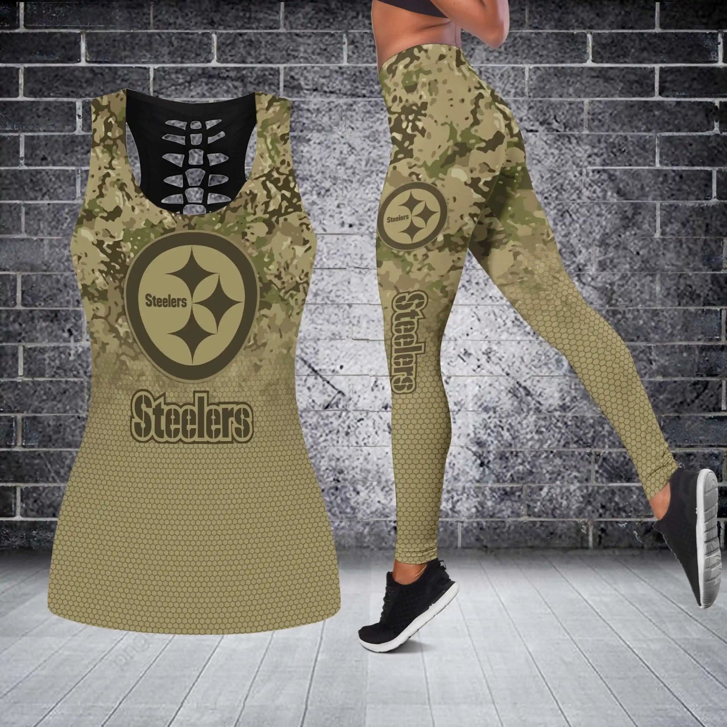 Pittsburgh Steelers Combo Tank Top And Leggings BG341