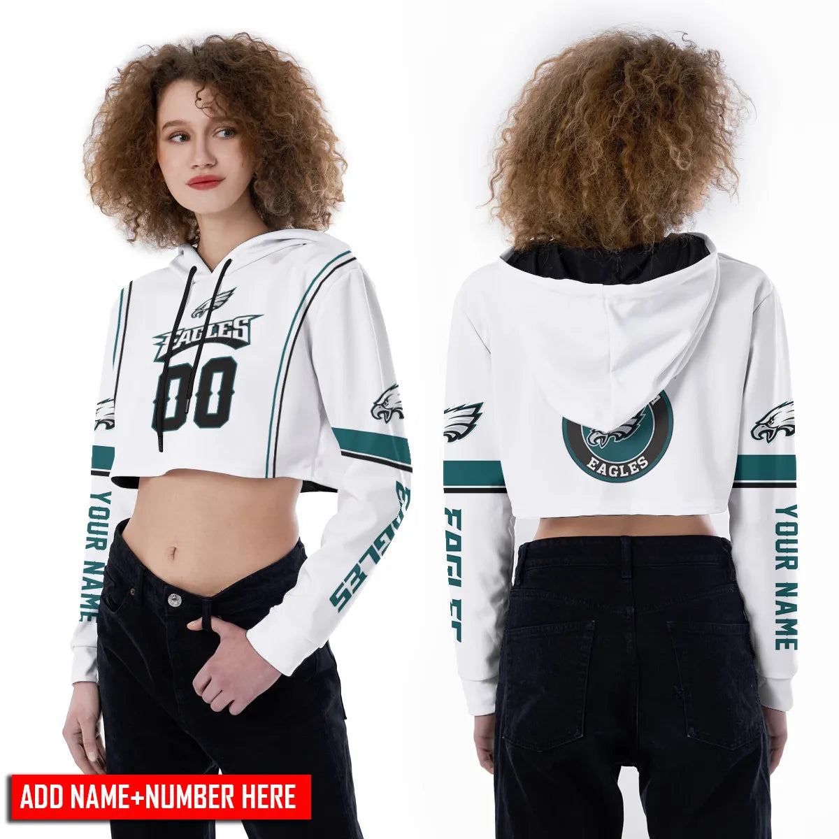 Philadelphia Eagles Personalized Combo Croptop Hoodie And Leggings BGLG378+BG2CHD378
