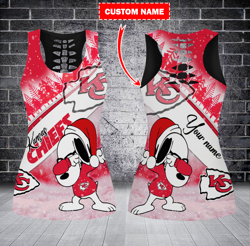 Kansas City Chiefs Personalized Christmas Combo Tank Top And Leggings BGLG392+BGTT392
