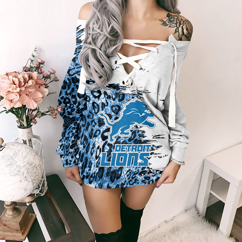 Detroit Lions Lace-Up Sweatshirt BGLU030