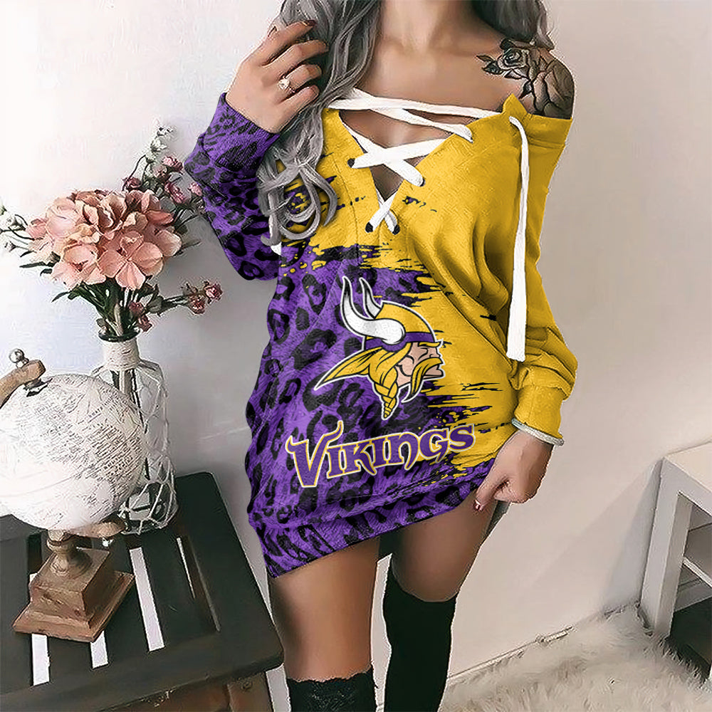 Minnesota Vikings Lace-Up Sweatshirt BGLU031