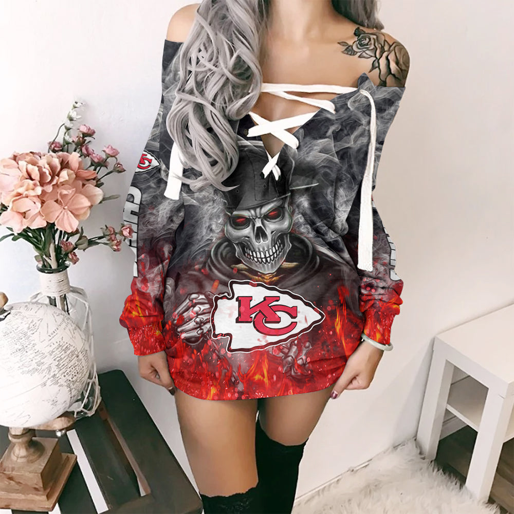 Kansas City Chiefs Lace-Up Sweatshirt BGLU034