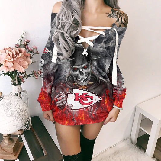 Kansas City Chiefs Lace-Up Sweatshirt BGLU034