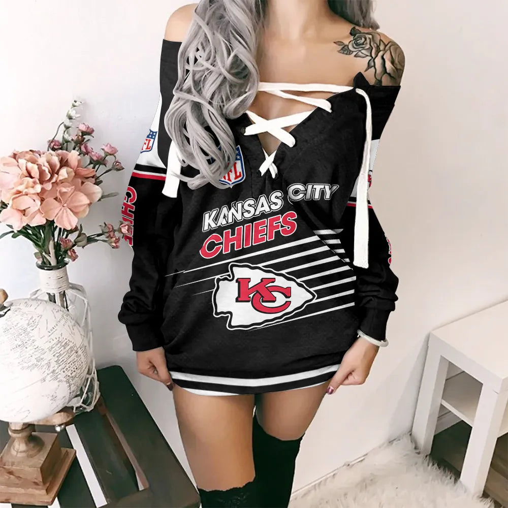 Kansas City Chiefs Lace-Up Sweatshirt BGLU036