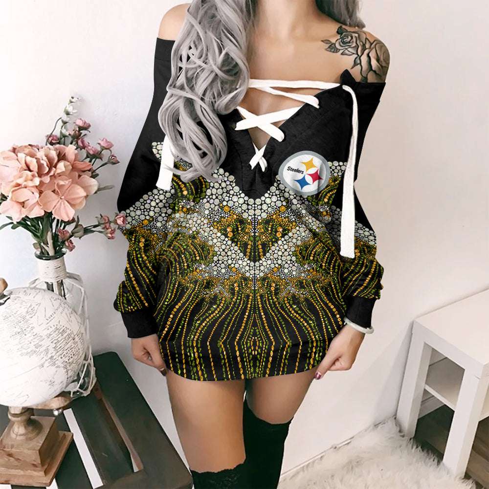 Pittsburgh Steelers Lace-Up Sweatshirt BGLU045