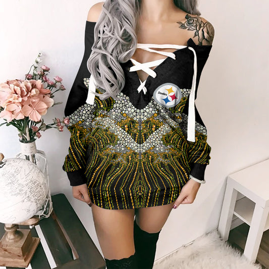 Pittsburgh Steelers Lace-Up Sweatshirt BGLU045