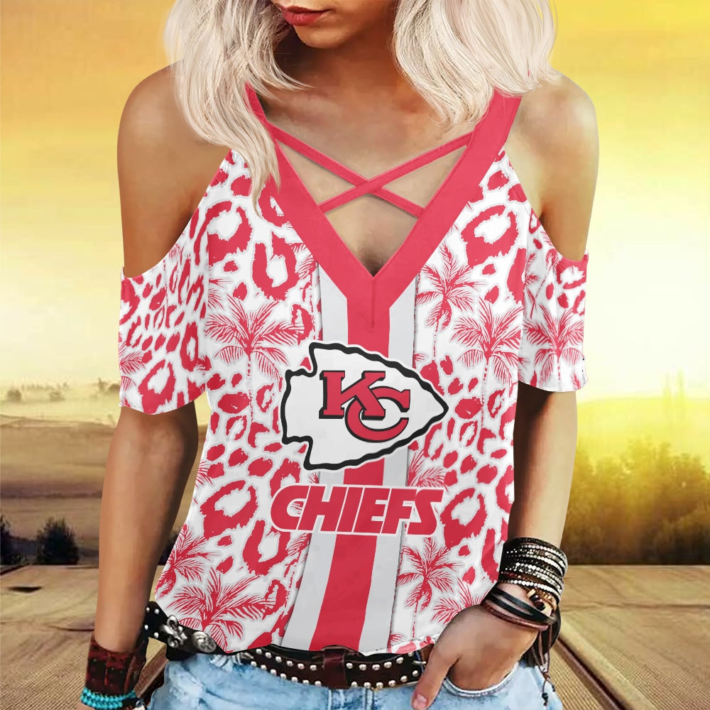 Kansas City Chiefs Miss Hollow Out Blouse Shirt BG002